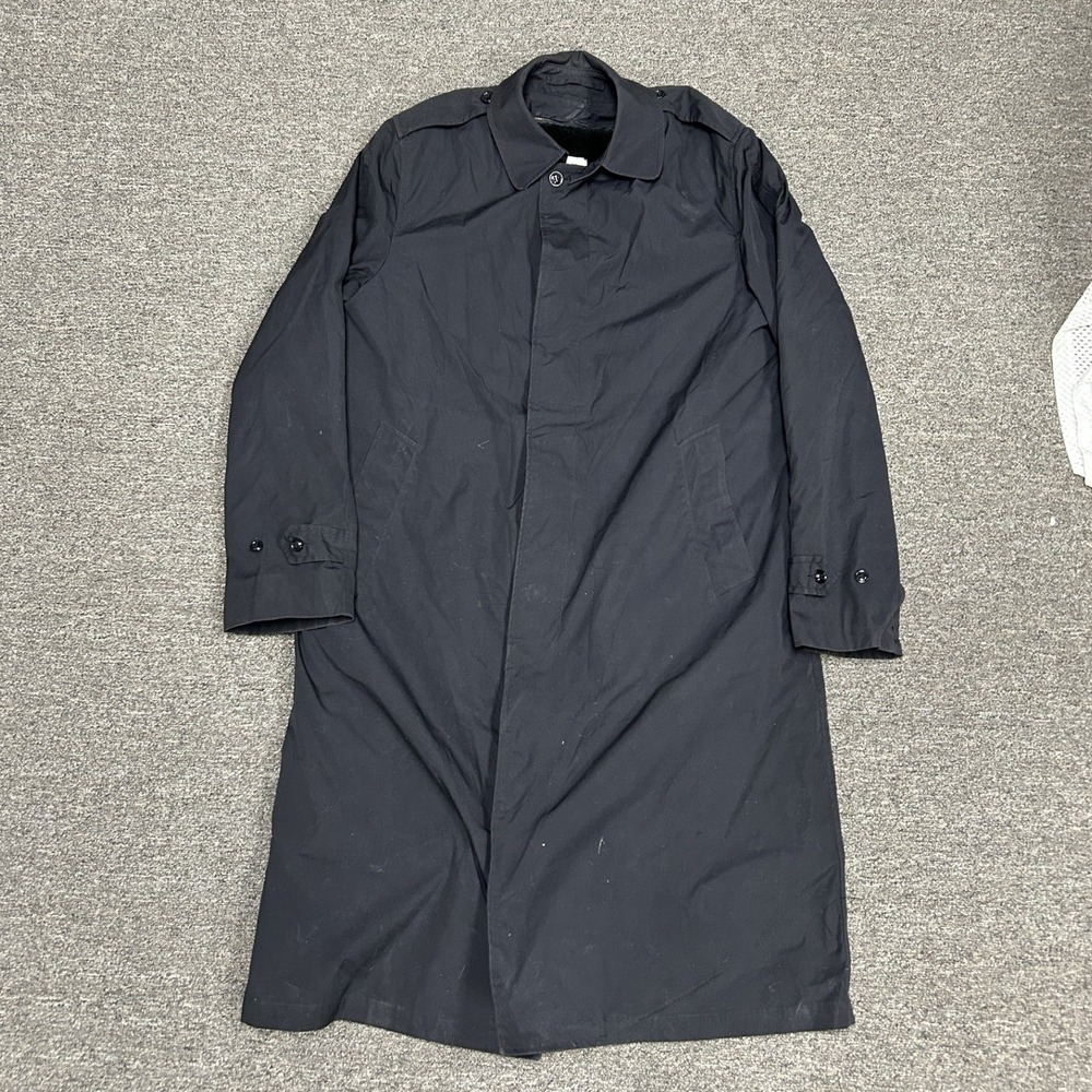 US Military All Weather Trench Coat Mens 40XL Navy Blue Removable Liner 8405-01